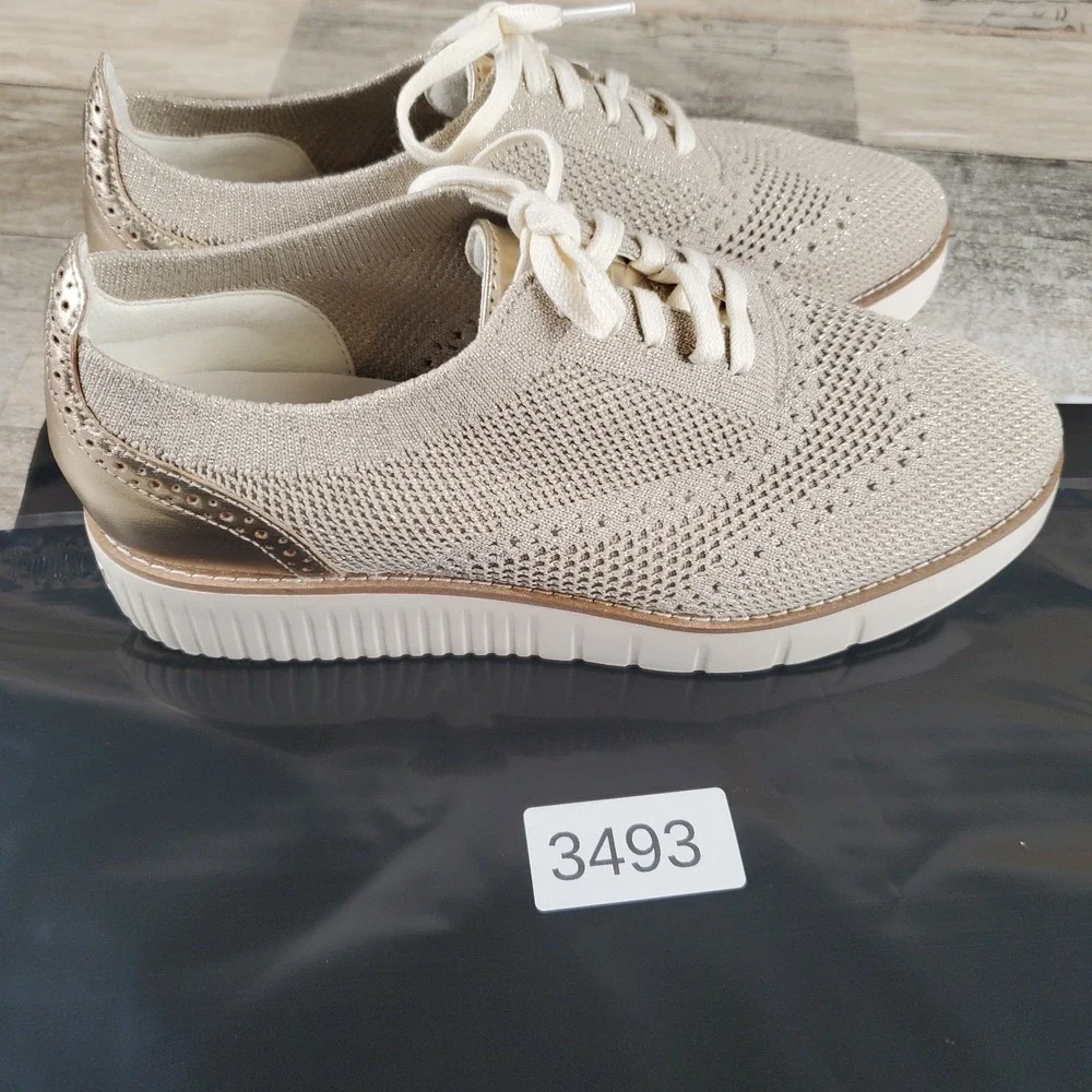 Cole Haan Grand City Platform Stitchlite Oxfords Womens Shoes Sz 7 B Beige